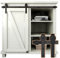 ETIASQSA Kit de herrajes para puerta corredera de granero de 91,5 cm, para soportes de TV de una sola puerta, armarios pequeños, colgador en forma de J, color negro