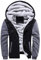 VSUSN Uomo Felpa con Cappuccio Manica Lunga Felpe con Cappuccio Vello Foderato Hoodies con Cerniera Cappotto Giacca Inverno Caldo(Nero&Grigio,3XL)