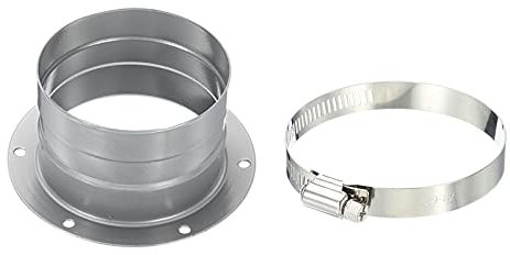 PATIKIL 3 Condotto Connettore Flangia, Metallo Dritto Tubo Scarico Flessibile Flangia con Morsetto per Riscaldamento Raffreddamento Ventilazione HVAC sistemi
