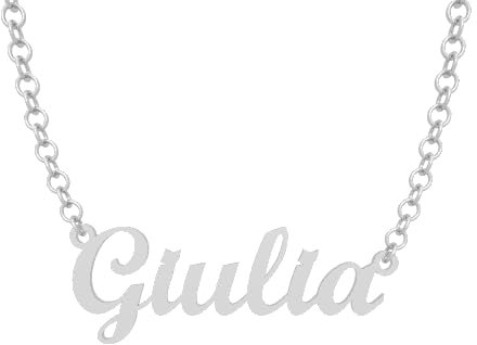 NADIR Collana Unisex Nome in Argento 925% Anallergico Made in Italy (Giulia)