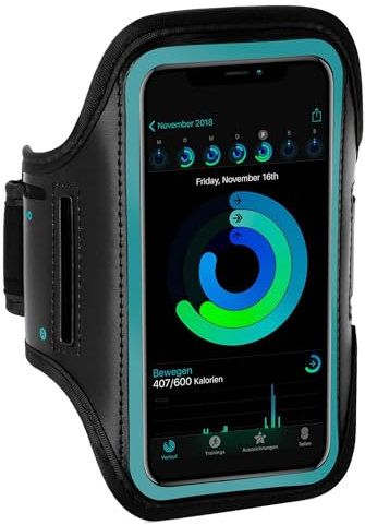 ONEFLOW Bracelet de sport pour téléphone portable compatible avec Xiaomi Redmi Note 9 - Bracelet de fitness - Bracelet de course - Pour l'extérieur - Pour le jogging, le bras - Bleu