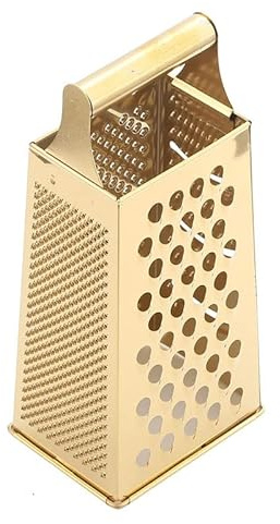 Vierkantreibe, Reibe Edelstahl, Reibe für Gemüse, Turmreibe mit 4 Reibflächen, ideal als Kartoffelreibe, Gemüsehobel, Käse - Gold
