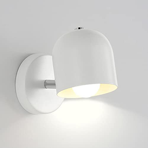 Appliques Murales Interieuse E27 Lampe Murale Applique avec Abat-jour en Métal Plafonnier Luminaire Enfant Lampe de Mur Veilleuse pour Chevet Chambre Escalier Couloir, Blanc rose jaune gris (Blanc)
