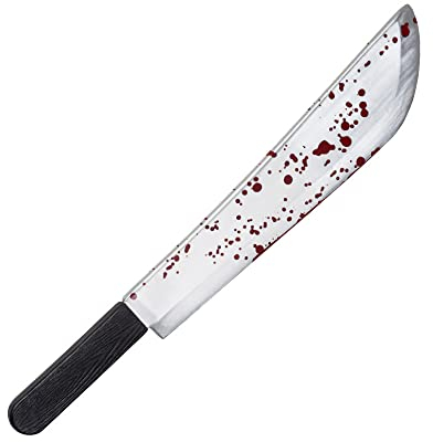 Edozos Halloween Killer Jason Bloody Machete Knife - Plastic Toy Props Killer Clown Horror Scary Fancy Dress