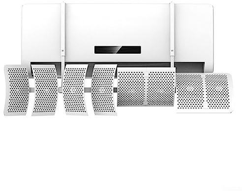 DAZZLEEX 8-Blatt Klimaanlage Durchflussabweiser, Klimaanlagenabweiser, Universal Wandmontage Direktluftauslassabweiser für Zuhause/Büro, Weiß (Basic kein Filter)