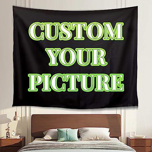 VICVIK Personalisierter Wandteppich Foto und Text Personalisierter Wandbehang für Geburtstag, Personalisierter Wandteppich Hintergrund für Schlafzimmer,Wohnzimmer,Wohndekoration