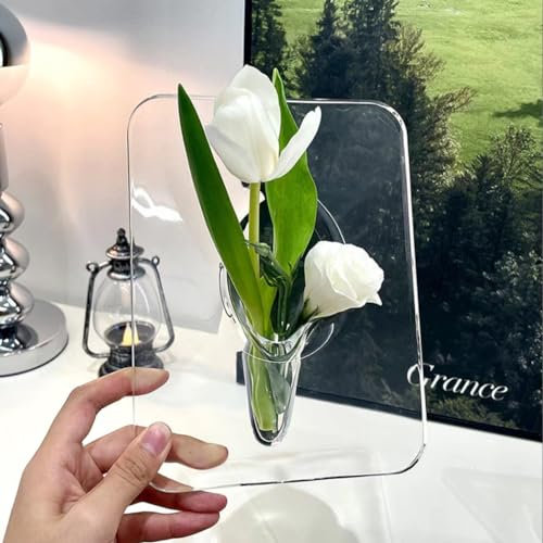 FGXY Acrilico Telaio Vaso, Cristallo Trasparente Acrilico Vaso Cultura Idroponica Per Casa Camera da letto Decorazione Ufficio Semplice Regalo Arrangement Floreale