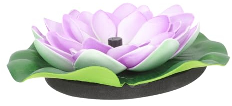 Kisangel Solarbrunnen Für Draußen Lotusblumen-Form Schwimmend Gartenbrunnen Teichbrunnen Solarbetrieben Pooldekor Landschaftsgestaltung Ohne Kabel