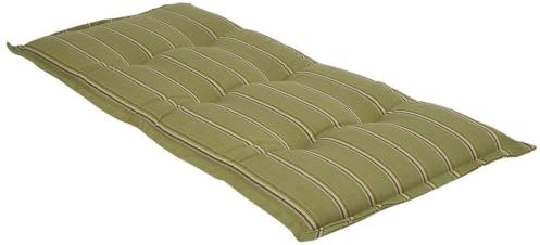 PATIO Bankauflage 110x50 cm Sitzpolster Bank grün für Innen & Außen Gartenbank Auflage mit Streifen
