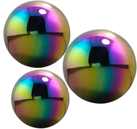 FUNOMOCYA Reflektierende Edelstahl Gartenkugeln 3 Stück 15cm/12cm/10cm Polierte Spiegelkugeln Für Außendekor Terrasse Und Gartengestaltung