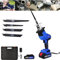 Scie sabre sans fil avec 1 batterie de 1,5 Ah et chargeur, vitesse variable 1900 tr/min, profondeur de coupe 150 mm, 4 lames pour couper le bois, le PVC, le métal