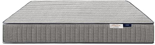 LAMB Matratze 140x200 cm Taschenfederkernmatratze 7-Zonen Höhe 20cm Härtegrad H4 Medic Orthopädische Federkernmatratze mit Schaumstoff und Microfaser-Bezug, Graue Matratzen für Kinder und Erwachsene