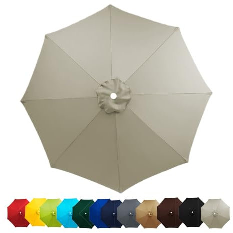 Toldo de repuesto para sombrilla de 3 metros, 8 varillas, Cubierta de Repuesto para sombrilla de patio trasero, piscina, sombrilla voladiza, 2m 2.7m resistente Cubierta de Repuesto ( Color : Topaz , S