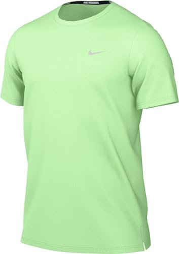 NIKE Men's Herren Dri-fit Uv Miler Ss Top, Vapor Green/Reflective Silv, S