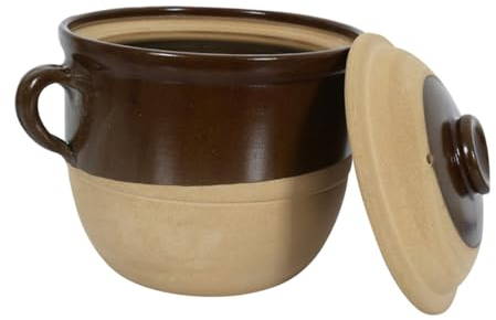 FELTECHELECTR 1set Pentola Terracotta Con Manici Casseruola Per Stufato e Zuppe Per Cucine Tradizionali e Induzione
