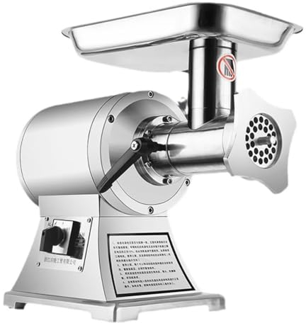 Picadora de carne comercial eléctrica, máquina picadora de carne automática de 1100 W, picadora de alimentos, picadora de carne, embutidora de salchichas, motor de cobre puro fuerte y eficiente para