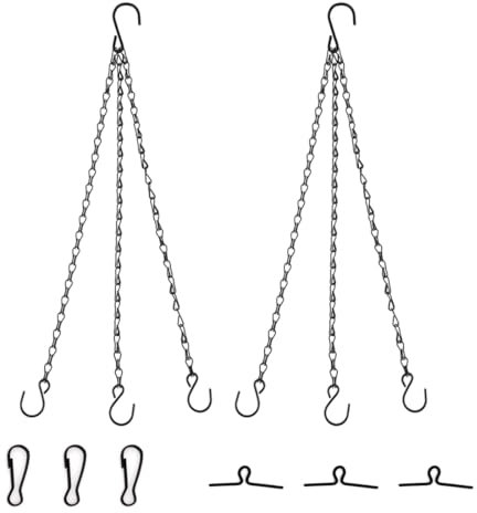 RAMGLYO 2 piezas cesta colgante cadenas metal colgante planta colgante maceta cadena reemplazo cadena colgante cesta colgante cadena para macetas, jaulas de pájaros, linternas(3 tipos de ganchos)