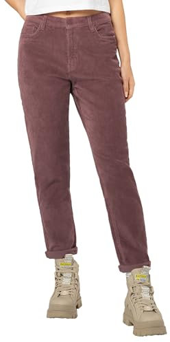 Eight 2 Nine Damen Cordhose, Hohe Taille, Mom-Fit, Lässiger Stil Dark-Rose M