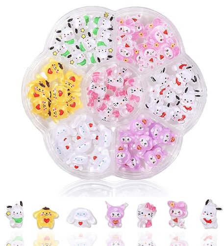 3D Kawaii Kitty Charms Nnägel, Schleifenknoten-Nagelstecker-Strasssteine Nail Art Charms, Cartoon-Kätzchen Hund Kaninchen Nageldekorationen Aus Harz, DIY Nageldeko für Damen & Mädchen (Grün Welpe)
