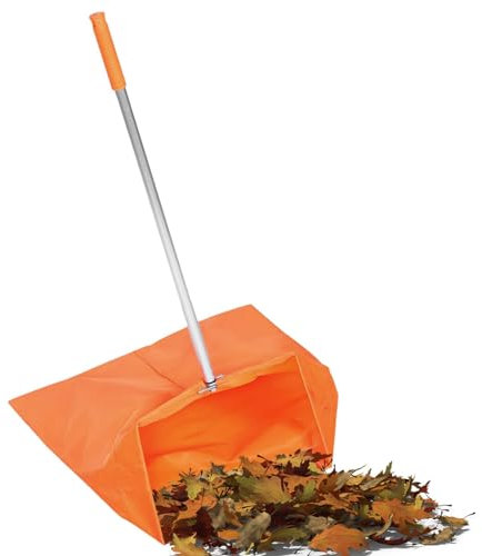 Pelle à poussière pour déchets de jardin - Pelle d'extérieur avec long manche - Grande pelle à déchets de jardin - Appareil de nettoyage ménager - Balayeuse avec poignée ergonomique - Pelle avec