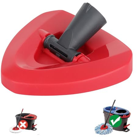 Base rossa per mocio rotante compatibile con Vileda RinseClean 2Tank, base triangolare per attaccare la testa del mocio RinseClean al manico del mocio, non si adatta ad altri mocio Vileda