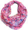J26 Blumen Mandala Farbverlauf Kreis Seide Sommer Loop Verlauf Regenbogen Rainbow Silk Uni Rundschal Schlauchschal Stola Schal leicht 2025 Neu (KreisA Pink)