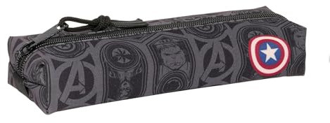 safta Avengers Ventta Federmäppchen, rechteckig, für Kinder, ideal für Kinder im Schulalter, bequem und vielseitig, Qualität und Widerstandsfähigkeit, 22 x 7 x 40 cm, Schwarz, M, Casual