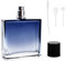 100ml Atomizador Perfume Recargable, Pulverizador Perfume Viaje Portátil, Cuadrado Botellas de Cristal para Perfume, Azul Degradado Frasco de Perfume de Vidrio Vacía con 2 Gotero y Separador