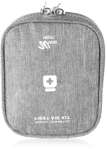 Bojueshaw Mini Medicine Storage Bag,Portable Empty First Aid Kit,Multifunctional Medical Bag,Suitable for Outdoor Camping and Hiking,Portable Storage in Car(Gray)