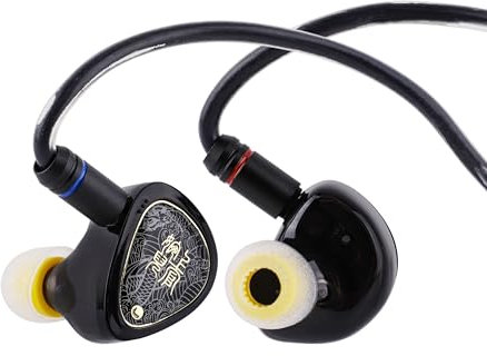 LINSOUL TANGZU Wan'er S.G II In-Ear-Monitor,HiFi Kabelgebundene Ohrhörer,10 mm Dynamic Treiber PET Membran Gaming Kopfhörer mit 2pin abnehmbarem OFC-Kabel (Schwarz, 3,5 mm, Mic)