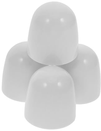 EXHUMKY 4 Stück Weiße Abs Abdeckkappen für Toilettenschrauben Universelle Toilettenbolzenabdeckung Schützt Wc Bodenschrauben Dekorative Abdeckkappen für Badezimmer