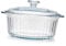Hemobllo cocotte ronde en verre plat de cuisson profond corning Couverture pot casserole marmite en verre cocottes pour four avec couvercles Verre à haute teneur en borosilicate Transparent