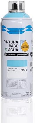 BESCH Pintura en Spray Base Agua 400ml – Ecológica, Sin Olor, para Madera, Plástico, Metal y Cartón – Cobertura Uniforme y Secado Rápido - Azul Claro, 1 unidad