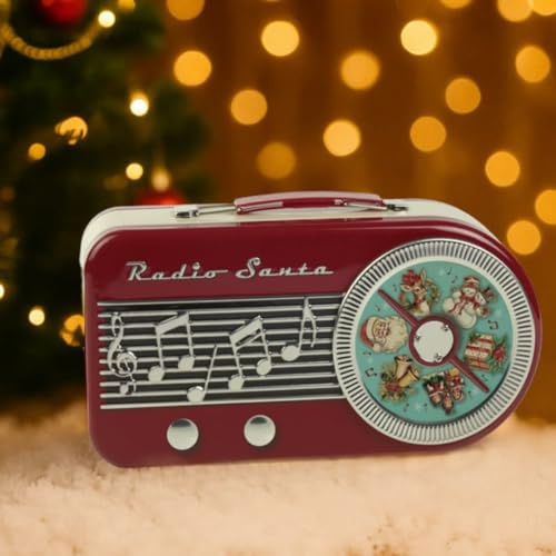 Santa Radio Biscuit Tin 200g - Perfect for Sharing - Holiday Treats Like Chrsitmas and Birthday