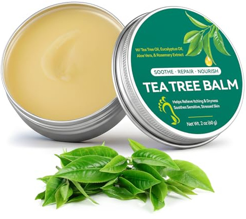 Crema De Pies Aceite De Árbol De Té Para Piel Seca Pies Agrietados,Tacones,Dedos De Los Pies Y Callos,Pie De Atleta,Olor,Piel Dura Y Áspera,Bálsamo E Hidratante Para Pies Suaves,Lisos Confort Duradero