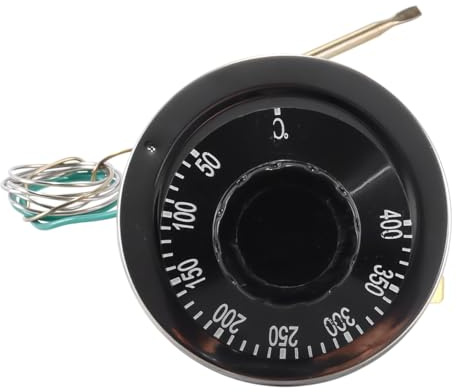Qury Electric Oven Thermostat Adjustable Temperature Regulator Switch 50-400°C, for Electric Water Heaters, Ovens, Fryers, and More
