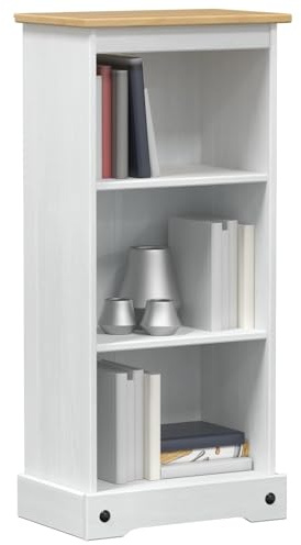 vidaXL Bücherregal Weiß 46 x 29 x 100 cm Massives Kiefernholz, Wohnzimmer, rechteckig, rustikales, Holz-Bücherregal, freistehend, groß, dekorative Regale, maßgeschneiderte Möbel