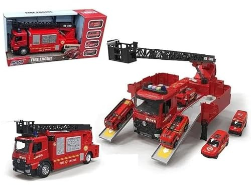 Feuerwehrauto mit ausklappbarem Anhänger