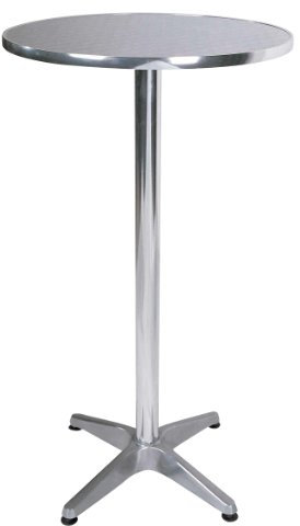 Premier Housewares Bistrotisch, Aluminium, rund, hoch, 110 x 60 x 60 cm