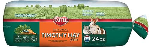 Kaytee Timothy Hay Plus Carrots for Pet Guinea Pigs, Rabbits & Other Small Animals, 24 oz