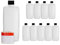 Octopus Bouteilles en Plastique 10x 500 ML, Bouteilles en Plastique PE-HD avec Bouchon à vis de Noire, Bouteilles vides avec Bouchons à vis Noire, Bouteilles carrées, étiquettes incluses.