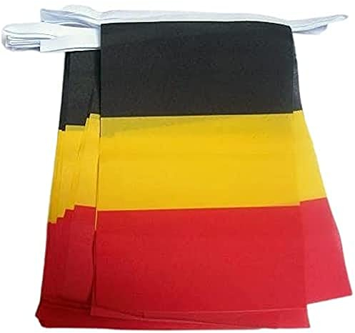 AZ FLAG - Guirlande Drapeau Belgique - 6 Mètres Avec 20 Fanions Belge De 21x14 cm - Petits Drapeaux 100% Polyester - 60g