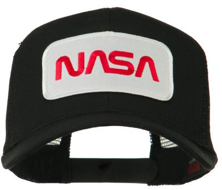 e4Hats.com NASA-Logo, bestickt, Netzrücken-Kappe - Schwarz - Einheitsgröße