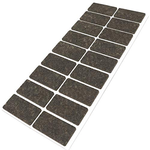 Adsamm® / 18 x Selbstklebende Filzgleiter/Braun / 25x50 mm/Rechteckig/Möbelgleiter aus Filz mit 3.5 mm Stärke/Möbel- und Bodengleiter