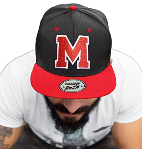 4sold ABC Rot Schwarz Cap Snapback Cappy Caps Mütze Aufschrift Beanies Basecap CRO (M)