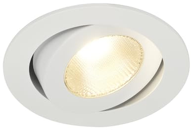 SLV Recessed Ceiling Light CONTONE/LED Spotlight, floodlight, Ceiling Light, recessed Light, Indoor Lighting / 3000K 16W 890lm White dimmable 30 Degrees