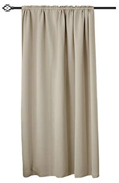 WOLTU Thermovorhang, Verdunklungsvorhang Blickdicht, Gardine mit Kräuselband für Schiene, Vorhang 250g/m² Schwere Wärmeisolierende, für Wohnzimmer Schlafzimmer, 140 x 175 cm, Sand