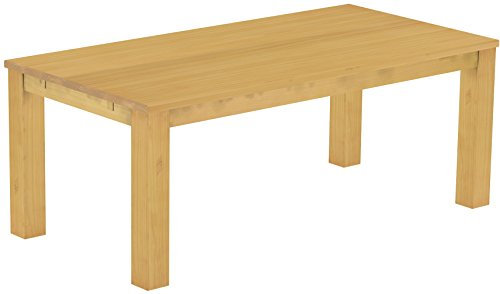 Esstisch Rio Classico 200x100 cm Eiche hell Holz Pinie Massivholz Esszimmertisch Echtholz ausziehbar vorgerichtet für Ansteckplatten Brasilmöbel