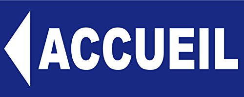 Panneaux Signaletiques.fr - Panneau PVC Bleu 500x200mm - Accueil - Direction Gauche