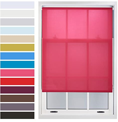 FURNISHED Roller Blinds Window Daylight in with Metal Fittings Made to Measure Up to 90W x 165H cm - Fuchsia